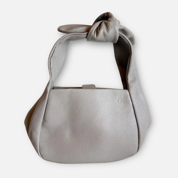 New! Quince Italian Leather Mini Bow Bag in Taupe - Picture 7 of 7